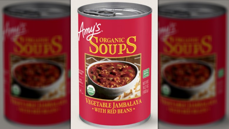 Can of Amy's organic vegetable jambalaya