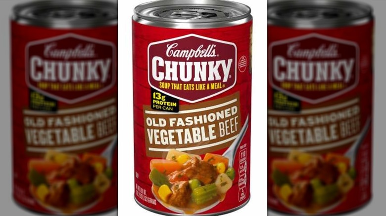 Can of Campbell's Chunky Old Fashioned Vegetable Beef soup