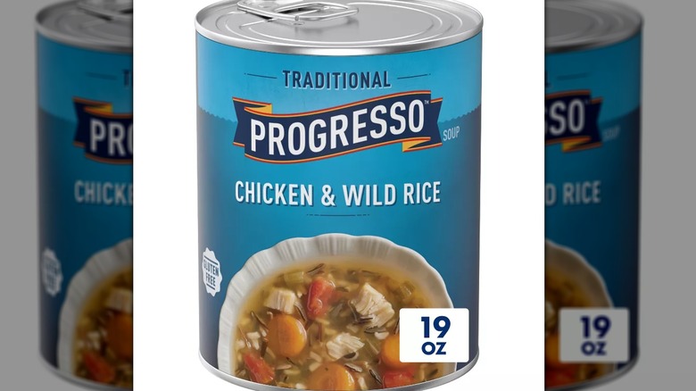 Can of Progresso Traditional Chicken & Wild Rice soup