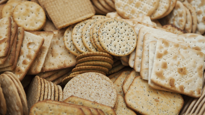 Pile of mixed crackers