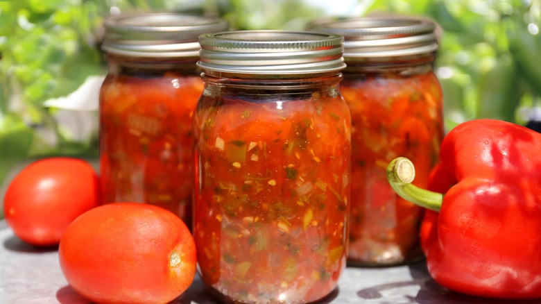 Jars of salsa