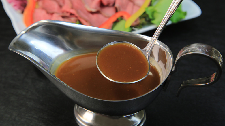 meat and beef consomme sauce