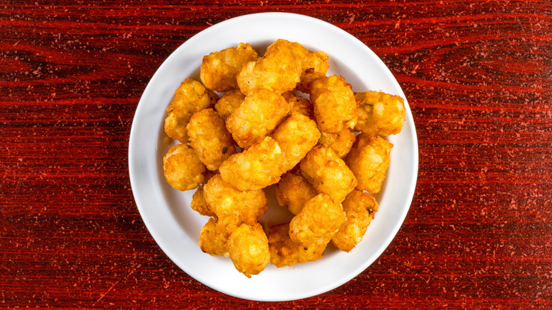 Tater tots on plate