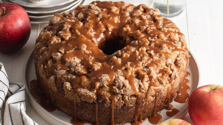 glazed spice cake on plate