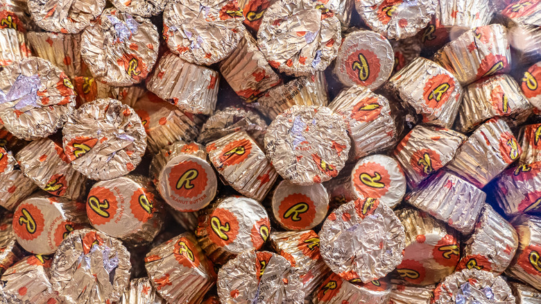 many miniature Reese's Peanut Butter Cups