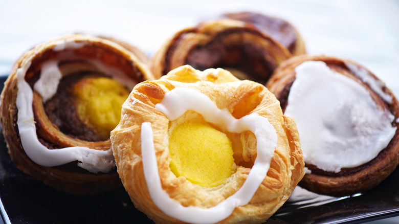 Danish pastries with pastry cream centers.