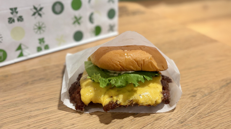 Shake Shack burger on table