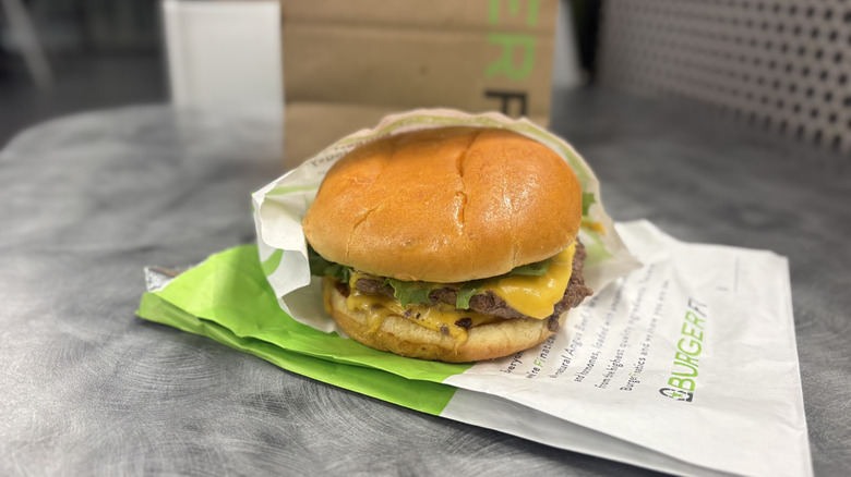 BurgerFi burger on table