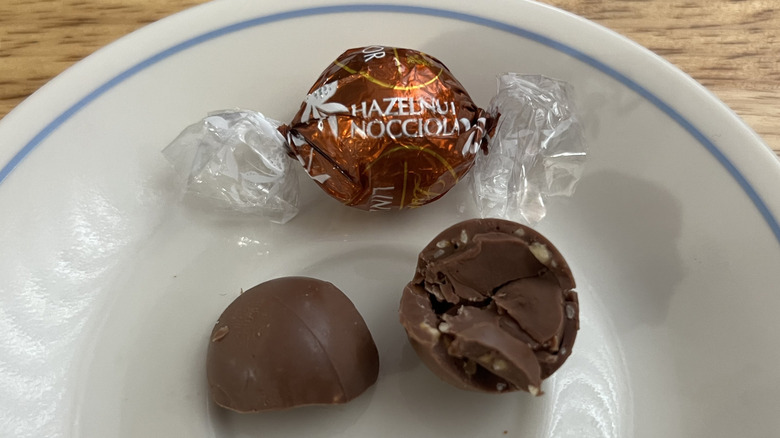 Lindt Lindor Hazelnut truffles on plate