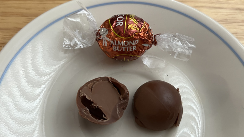 Lindt Lindor Almond Butter truffles on plate