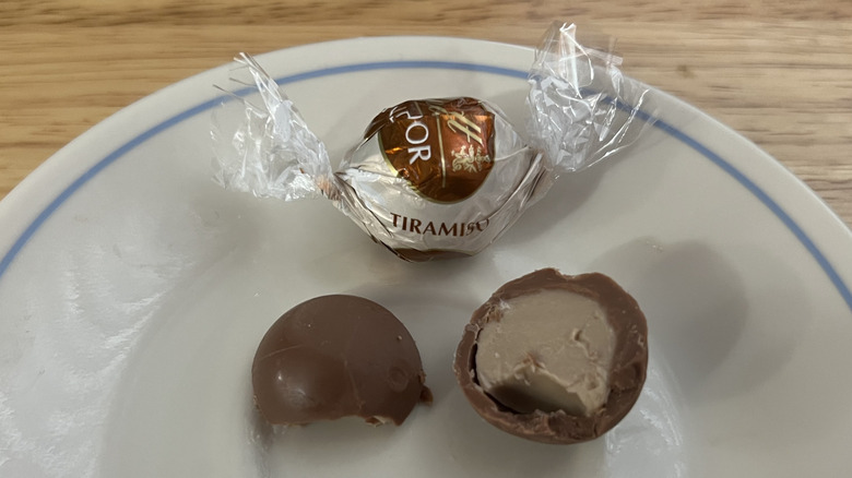 Lindt Lindor Tiramisu truffles on plate