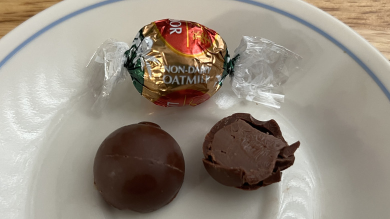 Lindt Lindor Non-Dairy Oatmilk truffles on plate