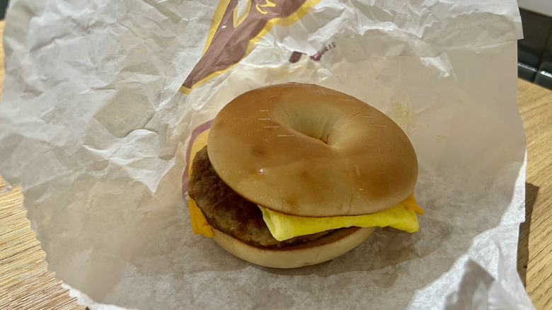 McDonald's Sausage Egg Cheese Bagel