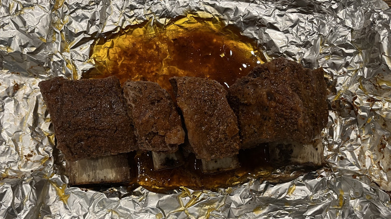 Beef short ribs after slow-cook baking