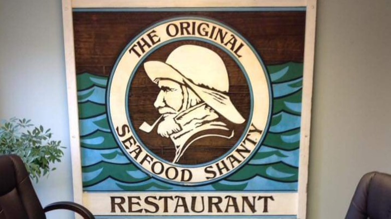 Seafood Shanty logo on wall