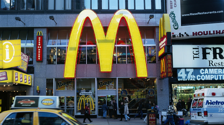 A McDonald's golden arches sign 