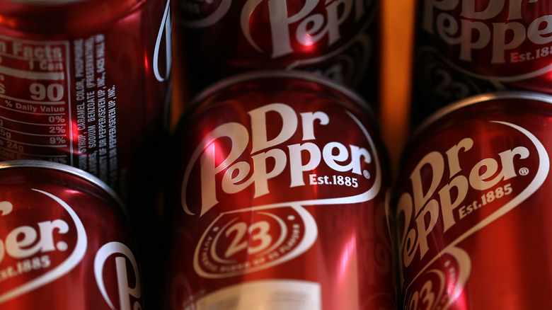 Cans of Dr Pepper