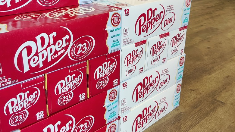 Boxes of Dr Pepper