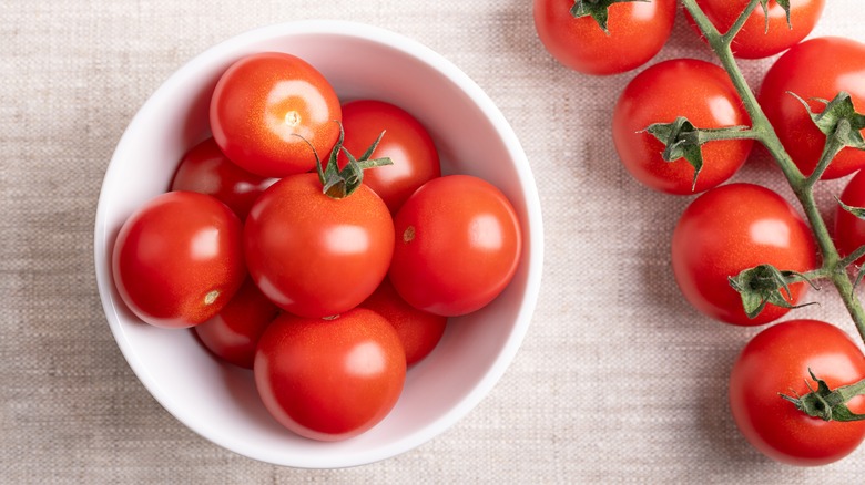 Whole tomatoes in bowl