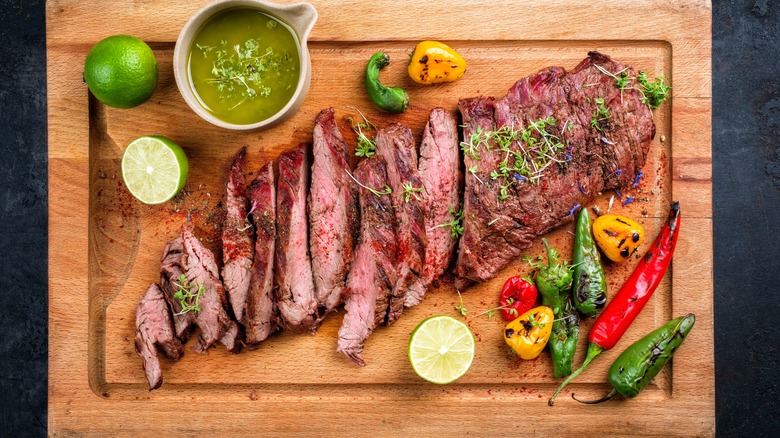 steak on cutting board