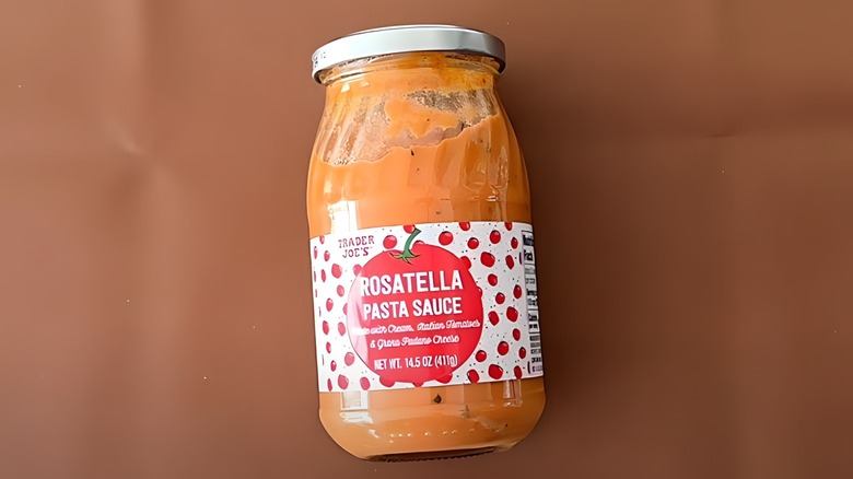 Jar of Trader Joe's Rosatello sauce