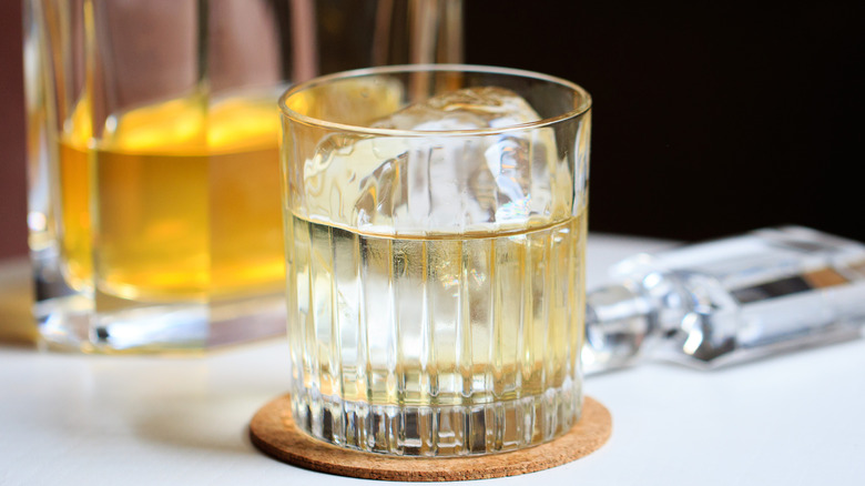 Clarified milk punch in clear glass