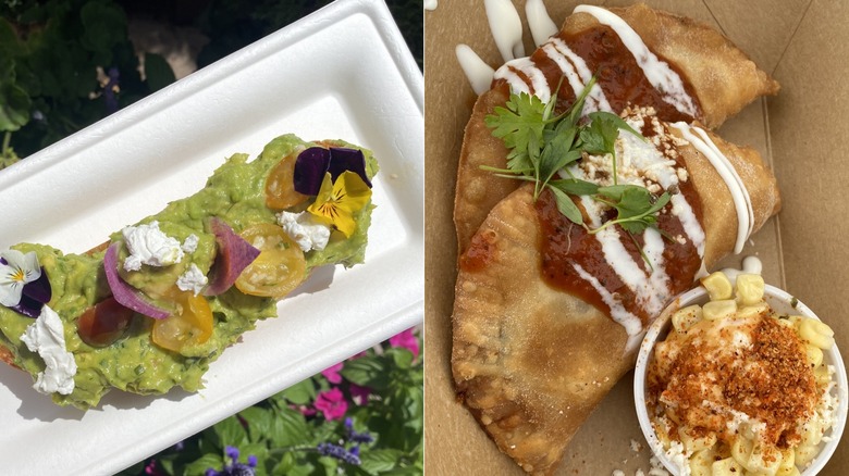 Avocado toast and empanadas at Epcot