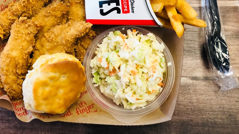 KFC coleslaw with biscuit