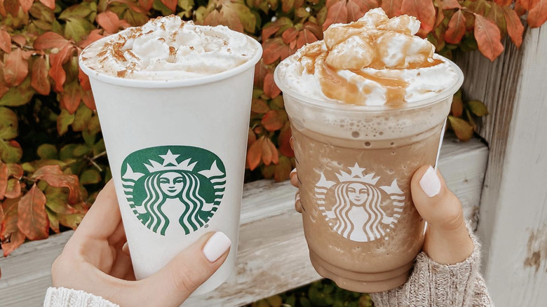 pumpkin spice latte and pumpkin cold brew