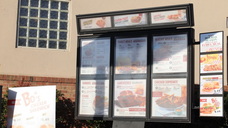 Bojangles drive-thru menu