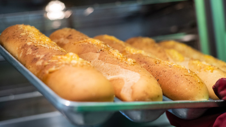 Loaves of Subway bread fresh from oven