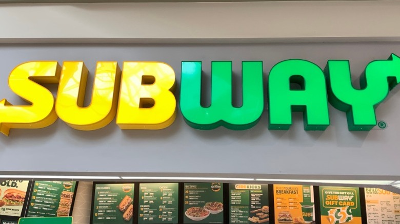 Subway sign with menu board