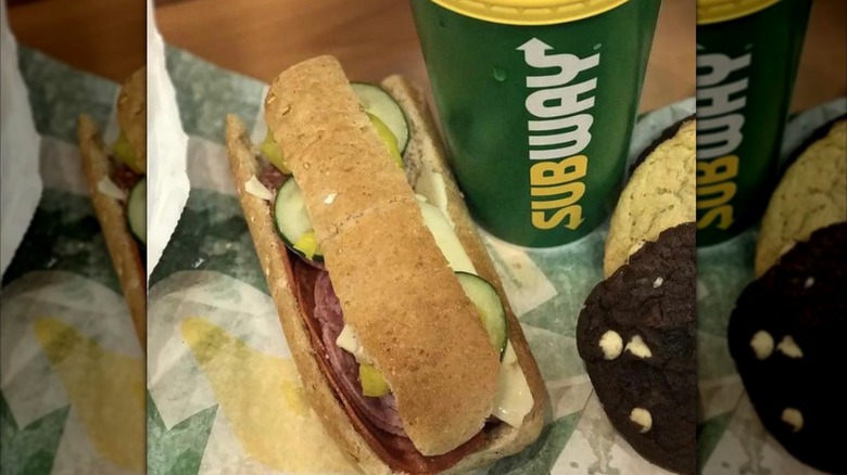 Subway sandwich with V-Cut