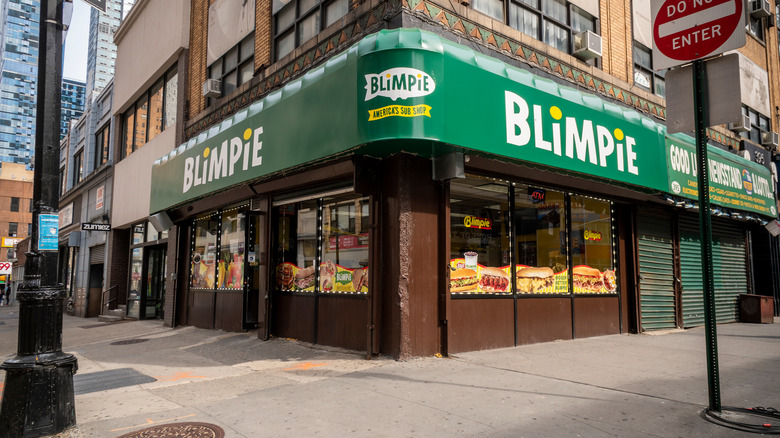 Corner location of Blimpie in city