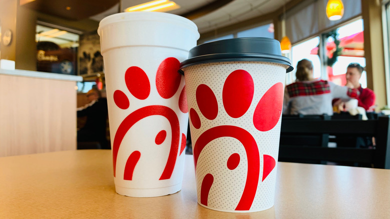 Two cups of Chick-fil-A coffee