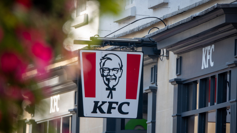 The KFC sign outside a branch in England