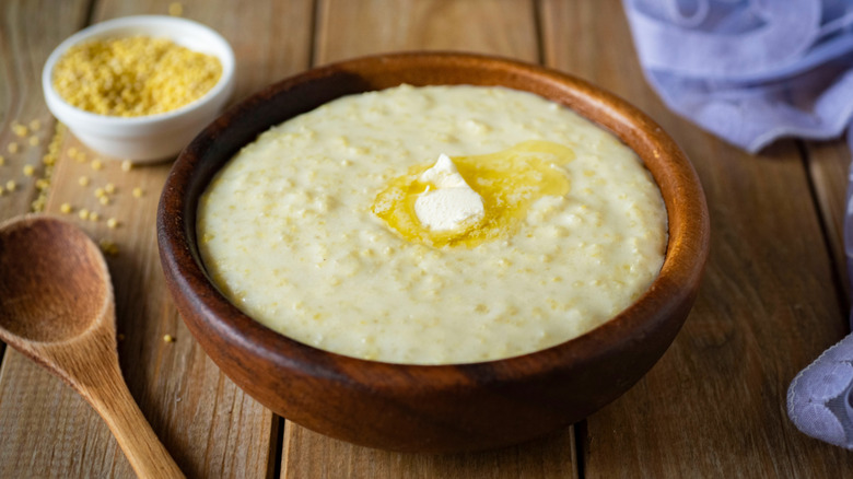 Millet porridge in bowl