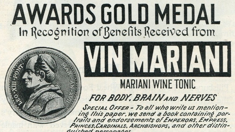 An advertisement for Vin Mariani bearing the endorsement of the Pope.