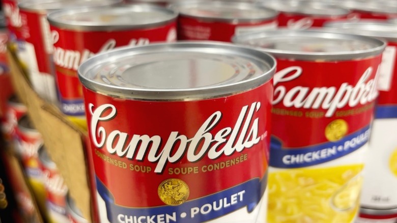 Cans of Campbell's chicken soup