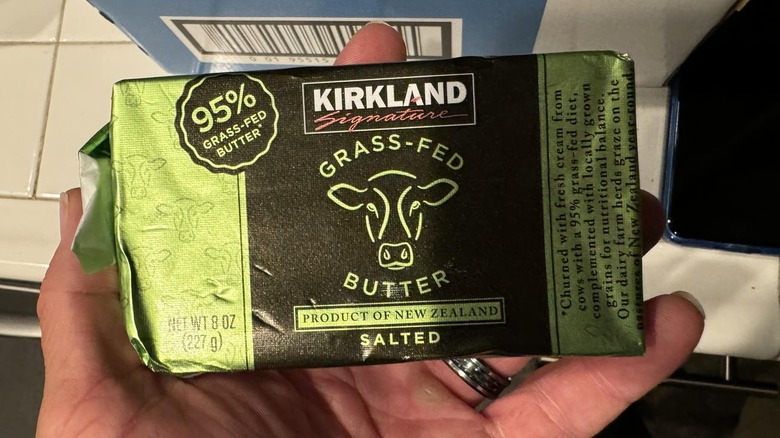 close-up of Kirkland Signature grass fed butter