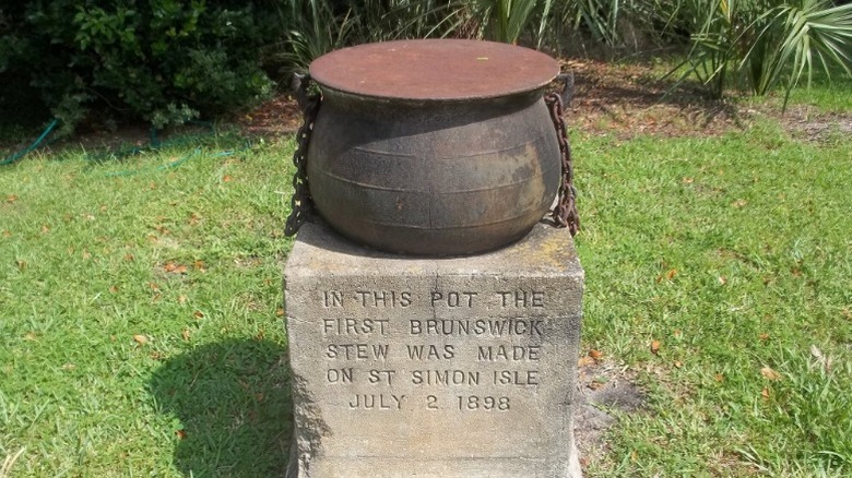 The iron pot that supposedly cooked the first Brunswick stew in Georgia