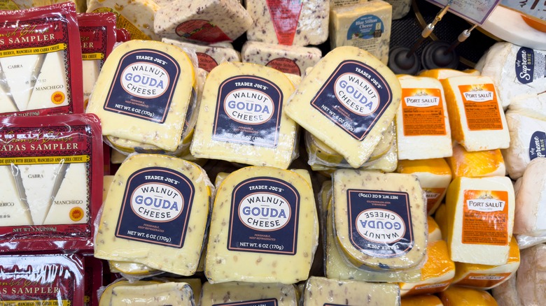 Varieties of gouda in the Trader Joe's cheese section