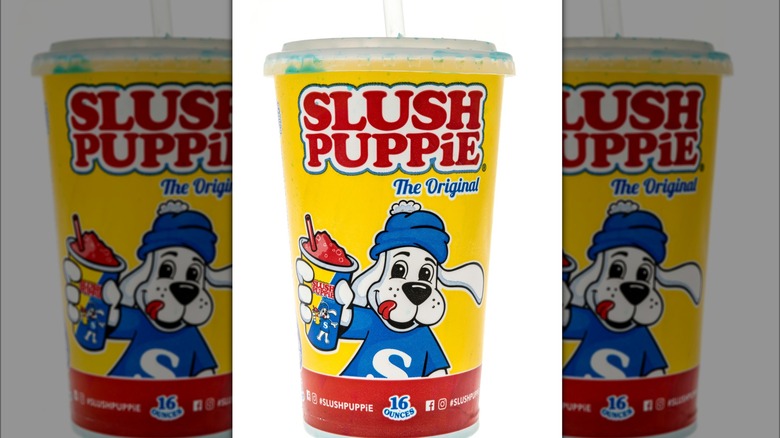 Slush Puppie cup with straw