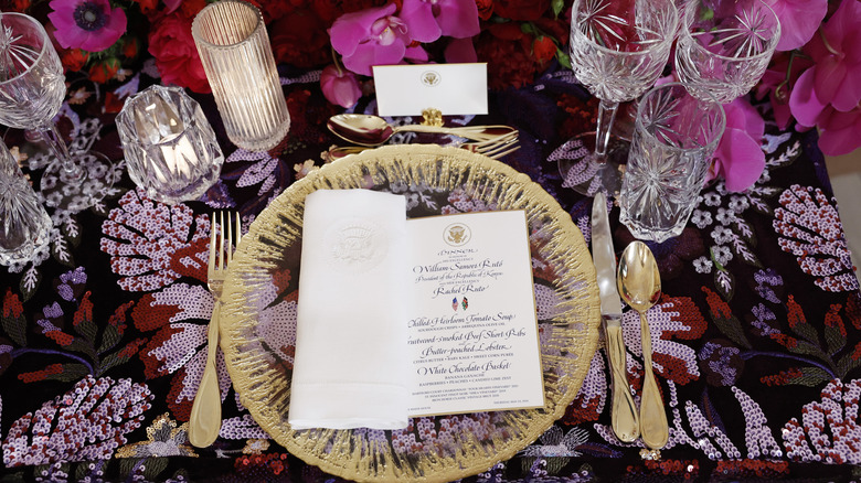 Place setting for White House state dinner