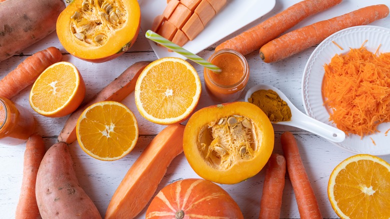 orange fruits and vegetables