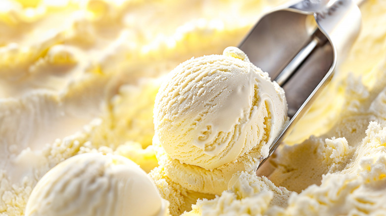 a scoop of vanilla ice cream