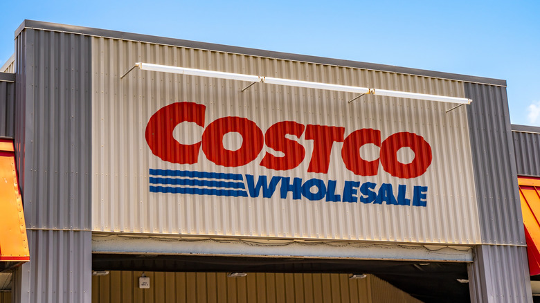 Costco warehouse sign on the exterior of the building