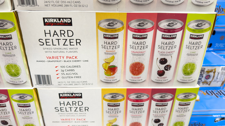 Costco Kirkland brand hard seltzers on display