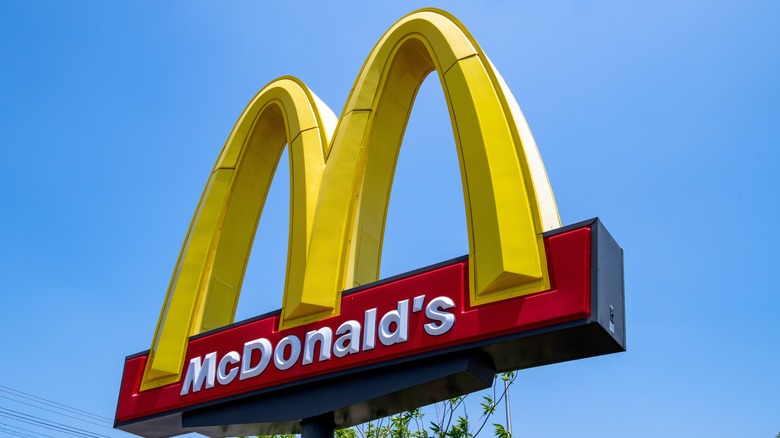 McDonald's sign before blue sky