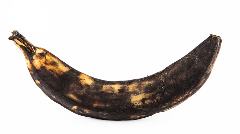 ripe black and yellow plantain